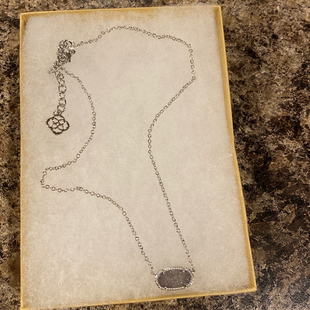 Kendra Scott Elisa Silver Extended Length Pendant Necklace in Platinum